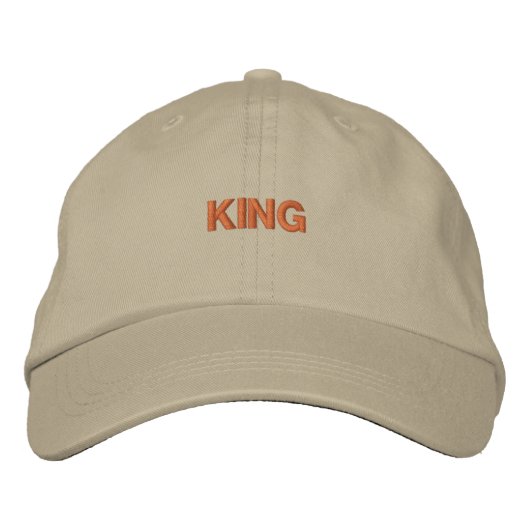Casquette Kaki Brodée du Texte "ROI" (Devant)