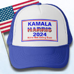 Casquette Kamala Harris ne retourne pas le chapeau de camion<br><div class="desc">Levez-vous et parlez avec ce camionneur qui soutient la campagne de Kamala Harris pour le président. Les chambres ont également {1}un fer à repasser/planche à repasser{/1} et {2}des fenêtres ouvrantes{/2}. La légende textuelle "We're Not Going Back" est modifiable. Votre choix de styles de couleurs.</div>