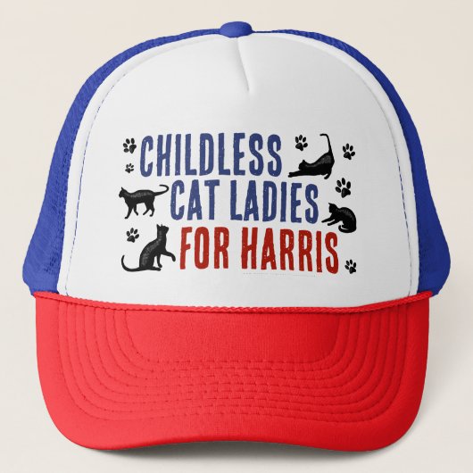 Casquette Kamala Harris Présidente 2024 Femmes chats sans en (Devant)