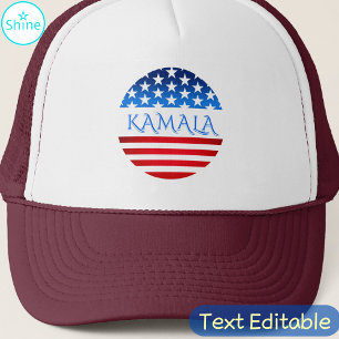 Casquette Kamala Harris USA Flag Democrats Texte personnalis