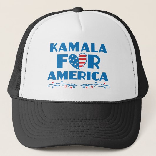 Casquette Kamala pour l'Amérique 2024 Président Coeur patrio (Devant)