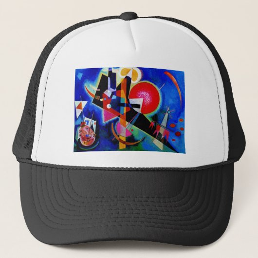 Casquette Kandinsky en peinture Abstraite bleue (Devant)