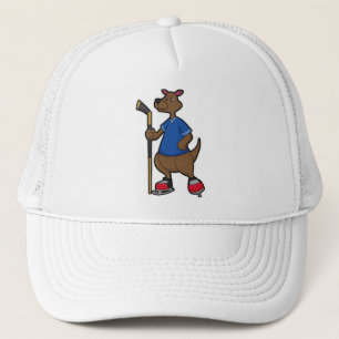 Casquette Kangaroo au hockey sur glace avec bâton de hockey