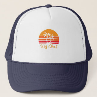 Casquette Key West Florida Retro Vintage Sunset Palm Tree Be