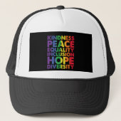 Casquette Kindness Peace Equality Love Inclusion Hope LGBT (Devant)