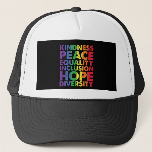 Casquette Kindness Peace Equality Love Inclusion Hope LGBT (Devant)