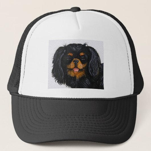 Casquette King Charles Cavalier Spaniel noir et bronzé (Devant)