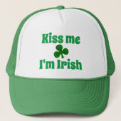 Casquette Kiss me I'm Irish clover Shamrock (Devant)