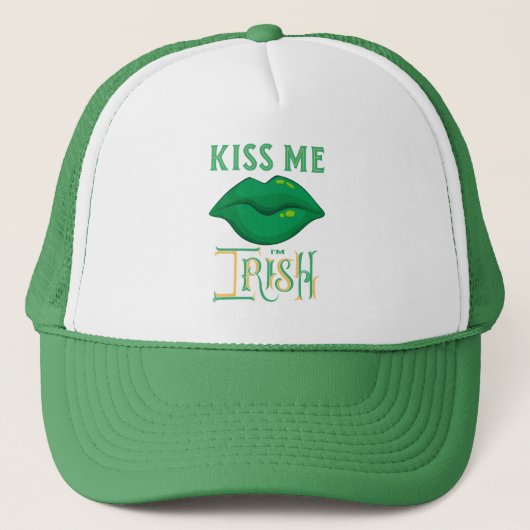 Casquette Kiss Me Je suis Irlandais St. Patrick's Day Shamro (Devant)