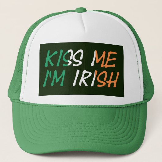 Casquette Kiss Me Je suis irlandais sur Irish Flag c'est (Devant)