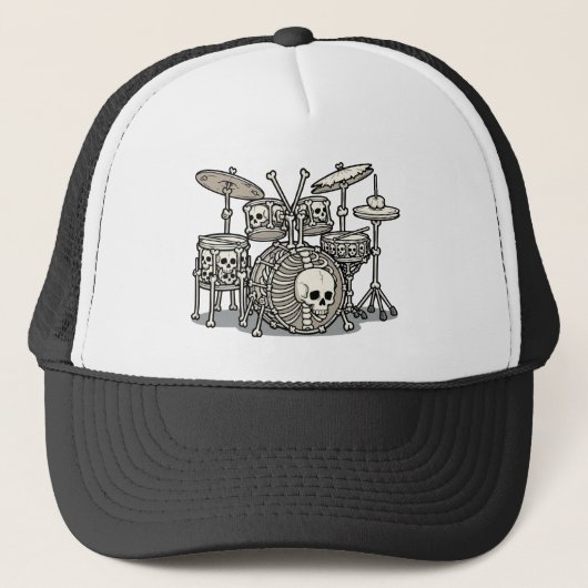 Casquette Kit de batterie squelette Heavy Metal (Devant)