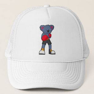 Casquette Koala à la boxe avec des gants de boxe