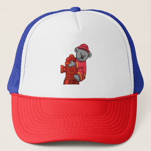 Casquette Koala as Firefighter with Fire hydrant (Devant)
