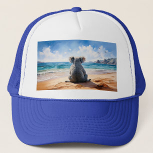 Casquette Koala regarde l'océan