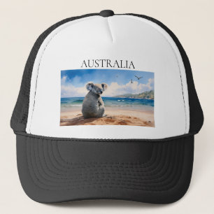 Casquette Koala regarde l'océan