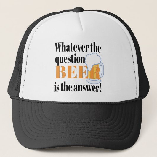 Casquette La bière est la réponse (Devant)