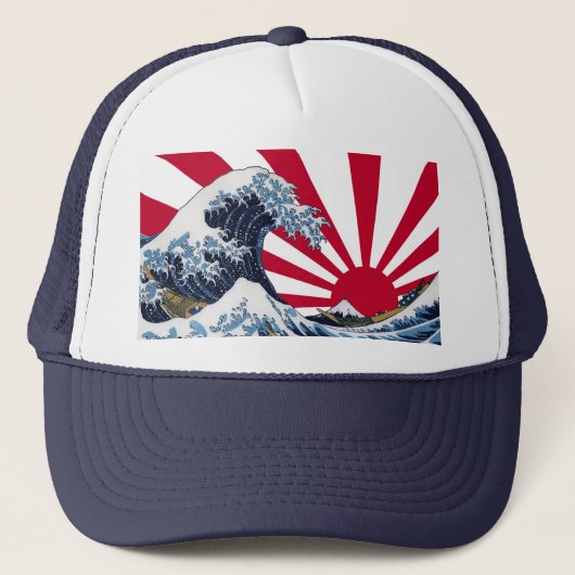 Casquette "La Grande Vague au large de Kanagawa"+"Le drapeau (Devant)