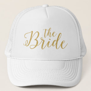 Casquette La mariée élégante paillettes typographie moderne