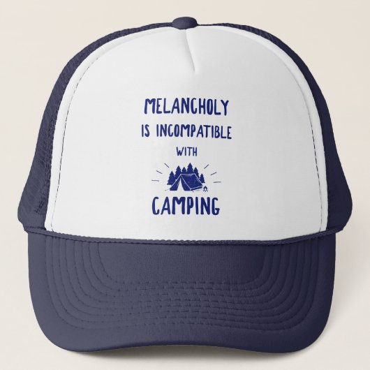 Casquette La mélancolie Est Incompatible Avec Le Camping (Devant)