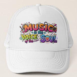 Casquette La musique est la voix de l'âme Art Pop Rétro
