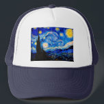 Casquette La nuit étoilée par Vincent Van Gogh<br><div class="desc">Vincent Van Gogh La Nuit Étoile. Il s'agit d'un ancien chef-d'oeuvre du peintre-maître néerlandais Vincent Van Gogh.Cette peinture de paysage d'art raffiné a une belle,  vibrante,  couleur saturée. Vincent Van Gogh était un peintre impressionniste de poste hollandais. Cette image est du domaine public</div>