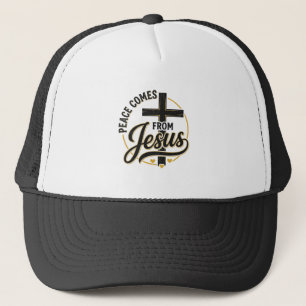 Casquette La paix vient de Jésus-Christ Croix chrétienne T-s