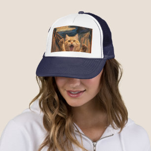 Casquette La parodie d'art du chat dans Le Cri