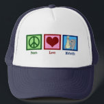 Casquette La sage-femme de Peace Love<br><div class="desc">Un signe de paix,  un coeur,  et une photo d'un éléphant mignon portant un bébé symbolisant les sages-femmes.</div>