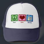 Casquette La sage-femme de Peace Love<br><div class="desc">Un signe de paix,  un coeur,  et une photo d'un éléphant mignon portant un bébé symbolisant les sages-femmes.</div>
