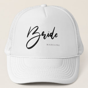Casquette La typographie noir chic de la mariée Personnalis