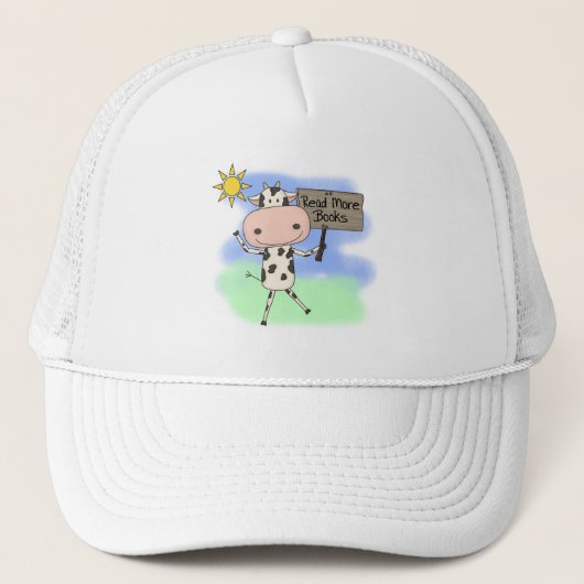 Casquette La vache a lu plus de livres (Devant)