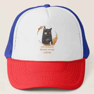 Casquette la vie commence toujours après le café