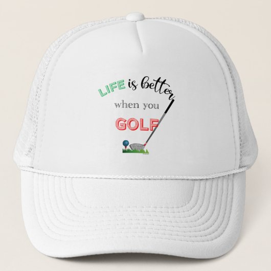 Casquette La vie est meilleure quand vous citez GOLF, Golf C (Devant)