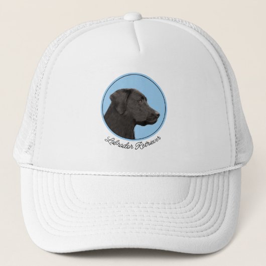 Casquette Labrador Retriever Black Peinture Original Chien A (Devant)