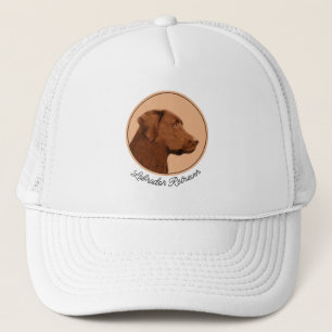 Casquette Labrador Retriever (Chocolat) Peinture - Chien Art