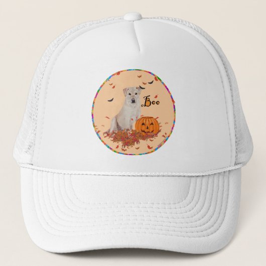 Casquette Labrador Retriever jaune Halloween (Devant)