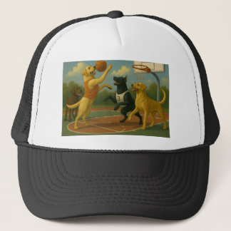 Casquette Labrador Retriever jouant au basket-ball 