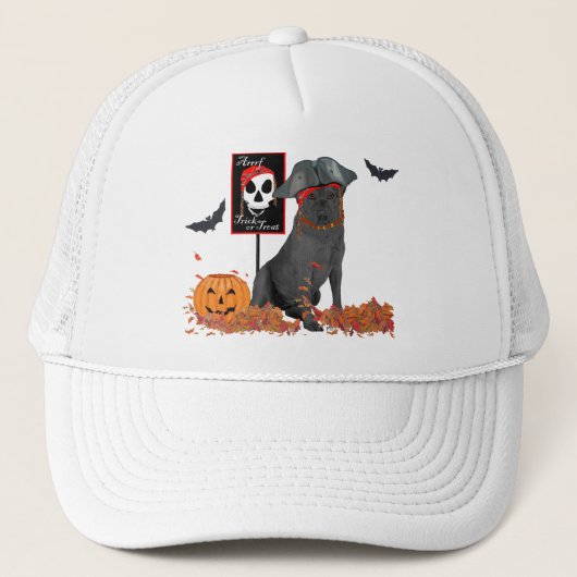 Casquette Labrador Retriever noir pirate (Devant)