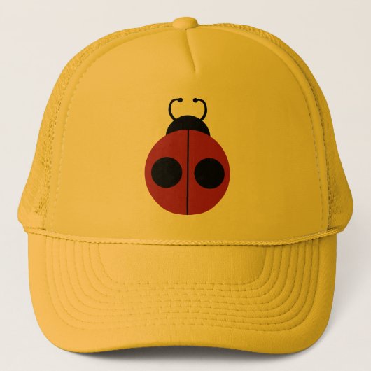 Casquette Ladybug 60s rétro cool rouge jaune (Devant)