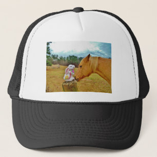 Casquette Lapin blanc et Cheval jaune