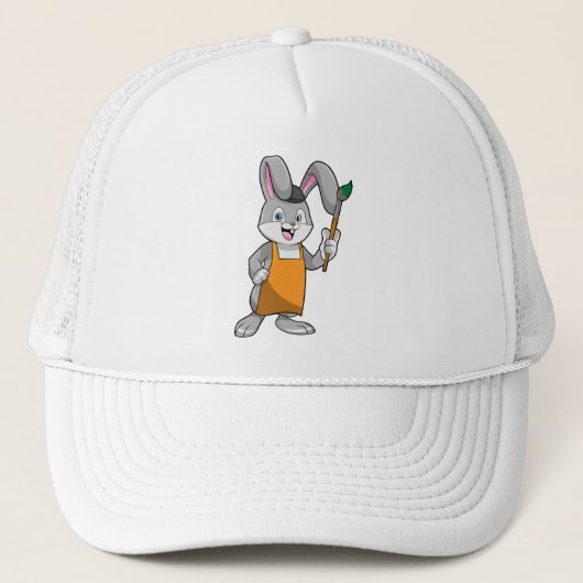 Casquette Lapin comme Peintre avec pinceau (Devant)