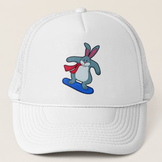 Casquette Lapin en Snowboard avec Snowboard & Scarf (Devant)