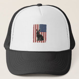 Casquette Lapin Patriotique Drapeau Américain Gravure Vintag