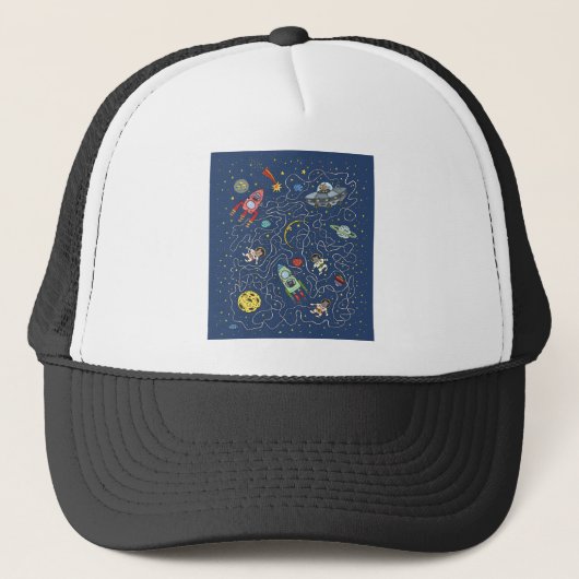 Casquette L'astronaute spatial Cat Rocket Maze Puzzle Mystèr (Devant)
