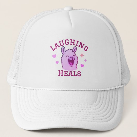 Casquette Laughing Heals Llama Trucker Chapeau (Devant)
