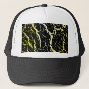 Casquette Lave de l'espace fissuré - blanc/jaune