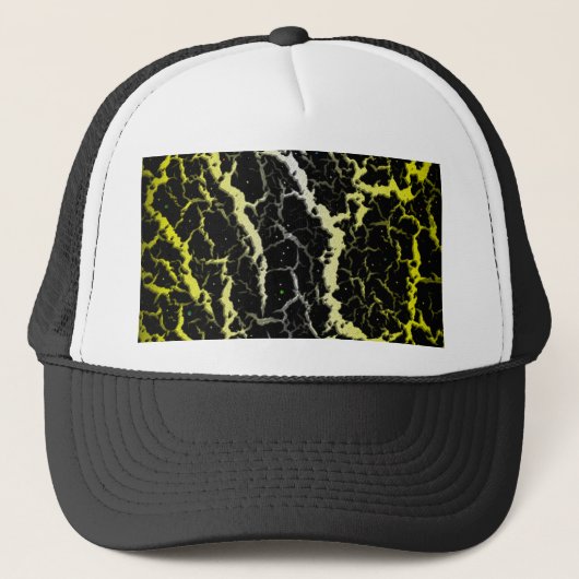 Casquette Lave de l'espace fissuré - blanc/jaune (Devant)