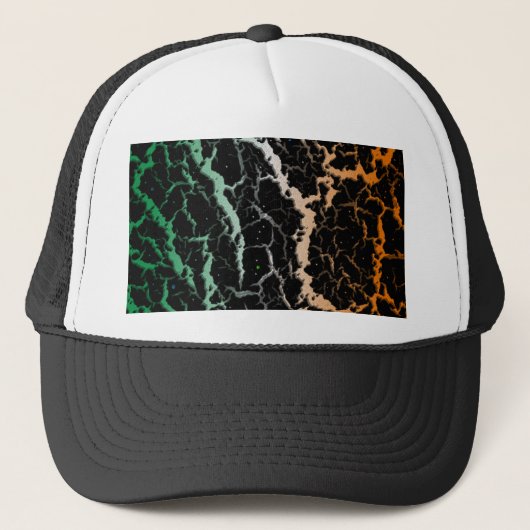 Casquette Lave de l'espace fissuré - Vert/Blanc/Orange (Devant)