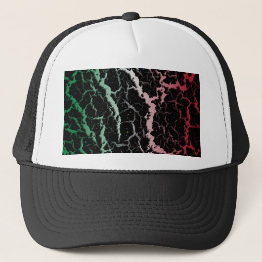 Casquette Lave de l'espace fissuré - Vert/Blanc/Rouge (Devant)
