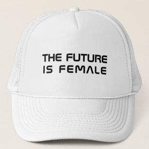 Casquette L'avenir est féminin blanc noir typographie modern